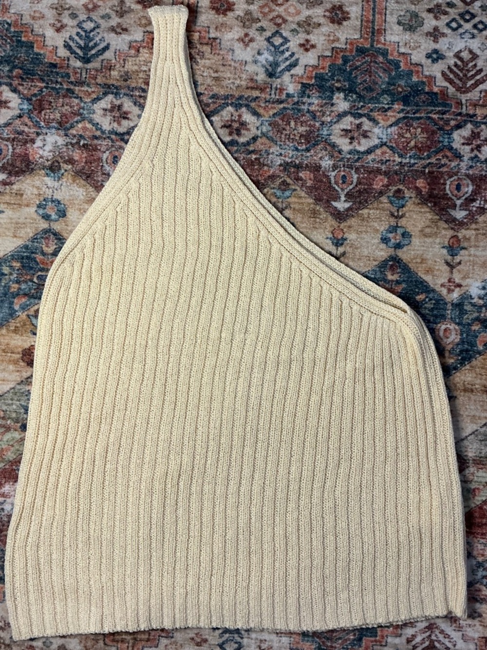 Summer Crop Top One Shoulder Women’s Medium Ivory Lightweight